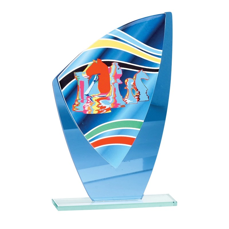 Trophée économique Échecs en Verre – H24cm – Réf : 66218