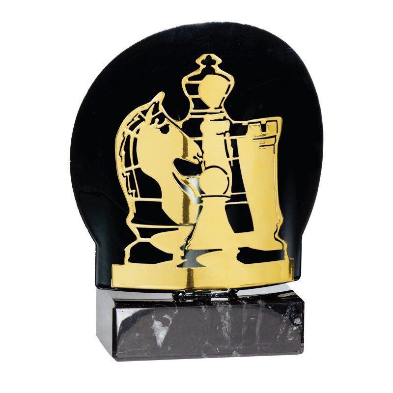 Trophée découpe Laser Echecs en Métal - H18 cm – Réf : FX05