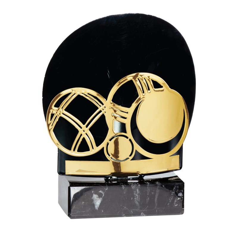 Trophée découpe Laser Boule & Pétanque en Métal - H18 cm – Réf : FX09