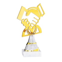 Trophée découpe Laser Amitié en Métal  - H21cm – Réf : 55101