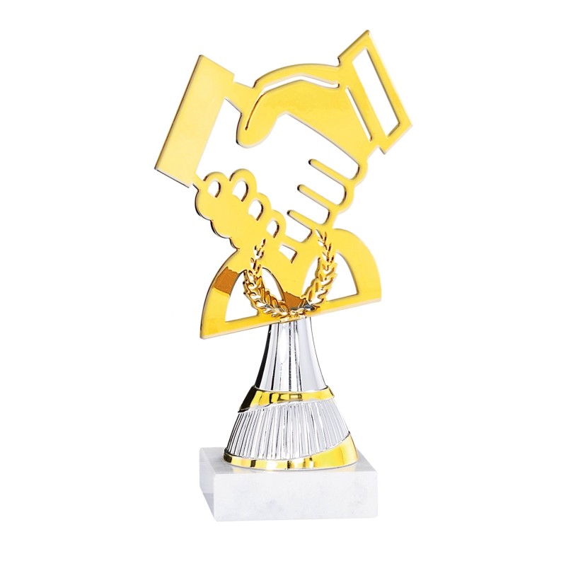 Trophée découpe Laser Amitié en Métal  - H21cm – Réf : 55101