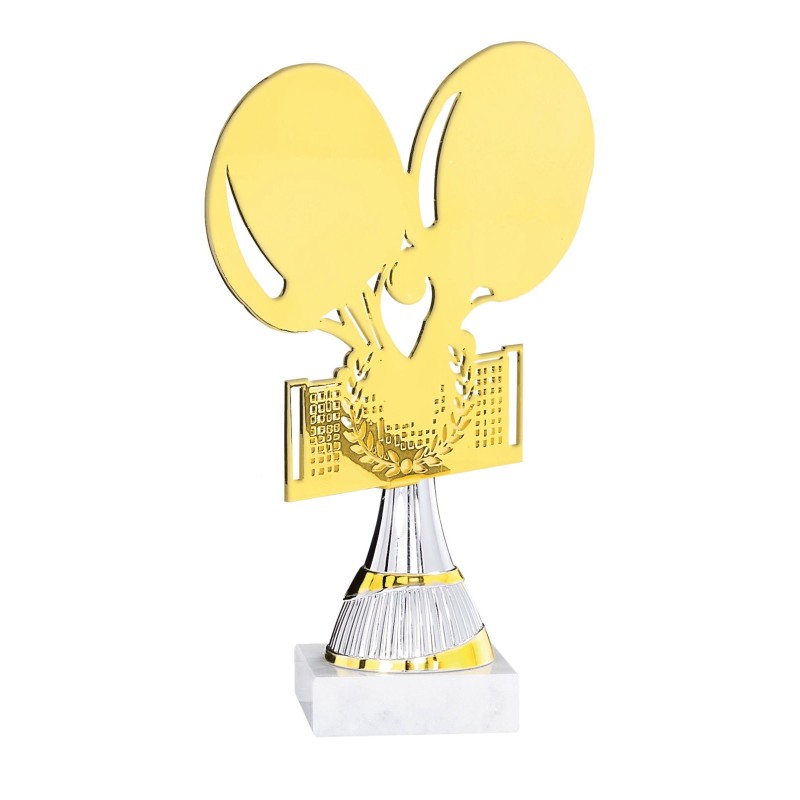 Trophée découpe Laser Tennis de table en Métal  - H21cm – Réf : 55113