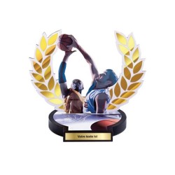 Trophée Bois Basket - Impression couleur - H30cm – Réf : 56502
