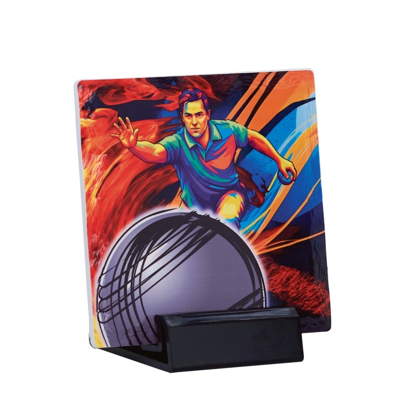 Trophée Céramique Boules & Pétanque en couleur - H12cm – Réf : 47506