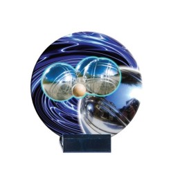 Trophée Céramique Boule & Pétanque en couleur - H16cm – Réf : B06