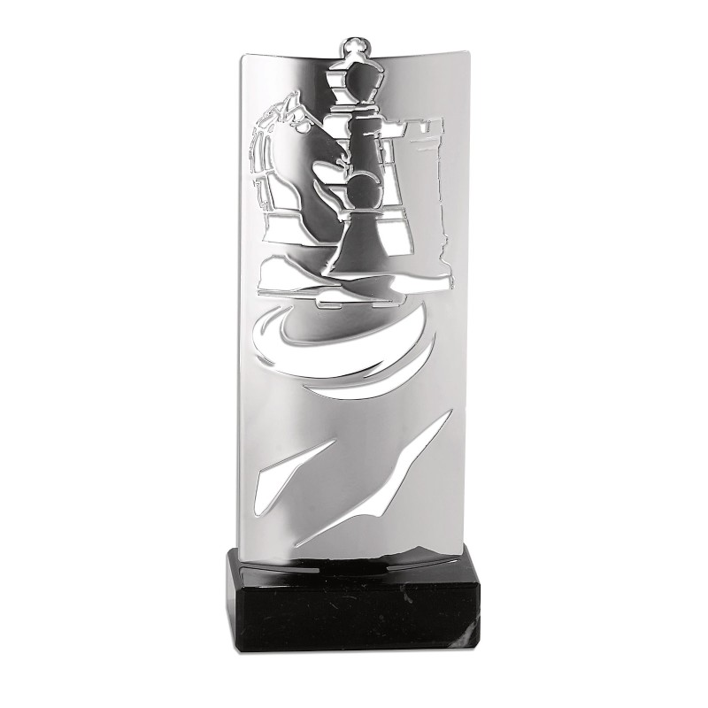 Trophée découpe Laser Échecs en Métal - H30 cm – Réf : KX-06