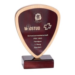 Trophée Bois marquage couleur 152-31 - Logo personnalisé