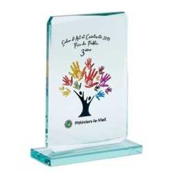 Trophée Verre Marquage couleur 155-71 - Logo personnalisé
