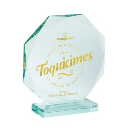 Trophée Verre Marquage couleur 156-21 - Logo personnalisé