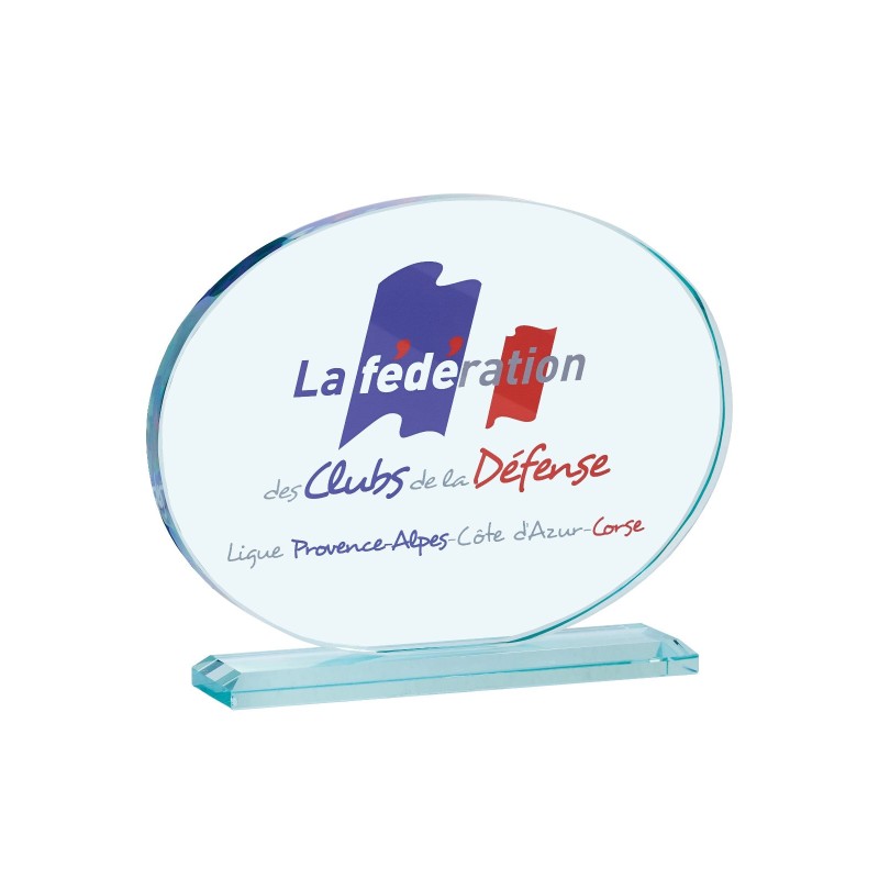 Trophée Verre Marquage couleur 157-11 - Logo personnalisé