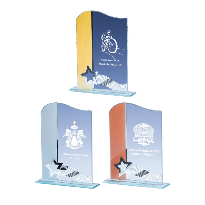 Trophée Verre Économique 161-51 - Logo personnalisé