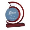 Trophée Verre & Bois Gravure Laser 164-61 - Logo personnalisé