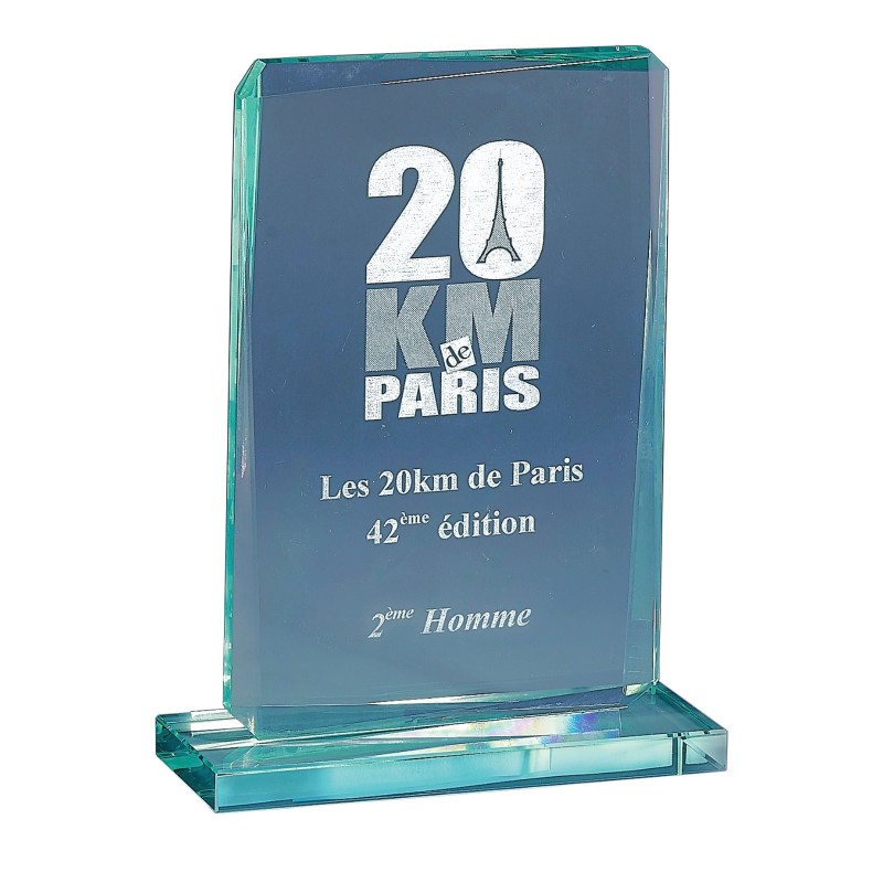 Trophée Verre Gravure Laser 169-21 - Logo personnalisé