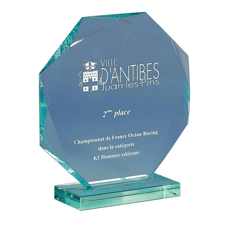 Trophée Verre Gravure Laser 169-61 - Logo personnalisé
