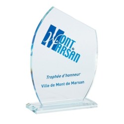 Trophée Verre Marquage couleur 156-11 - Logo personnalisé