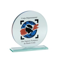 Trophée Verre Marquage couleur 156-61 - Logo personnalisé