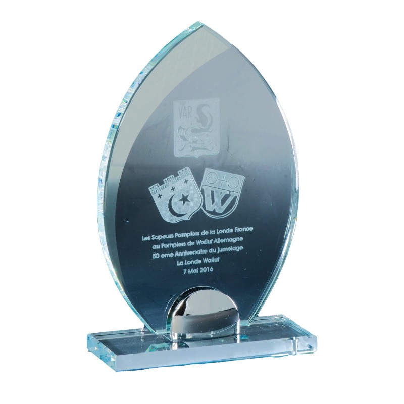 Trophée Verre Gravure Laser 171-31 - Logo personnalisé