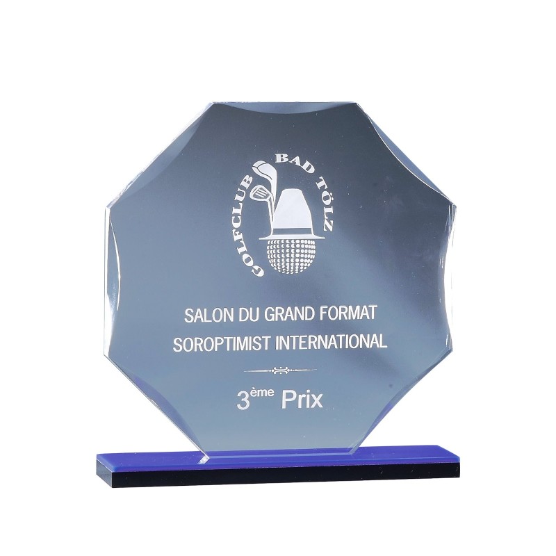 Trophée Plexiglas Gravure Laser 175-21 - Logo personnalisé