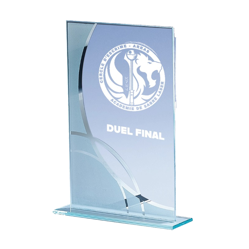 Trophée Verre Économique 162-32 - Logo personnalisé