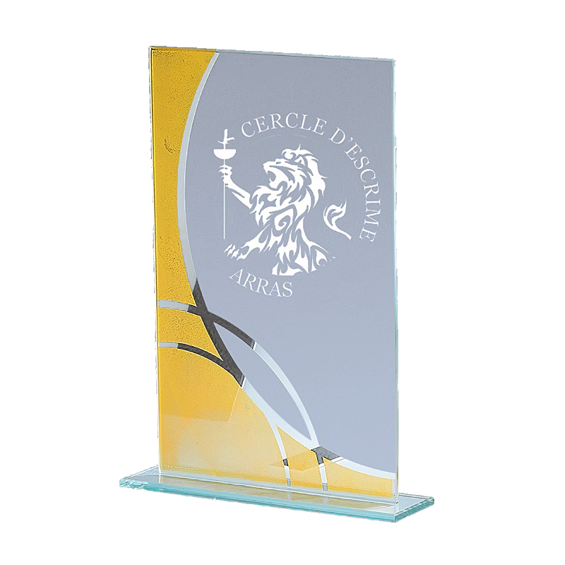Trophée Verre Économique 162-33 - Logo personnalisé