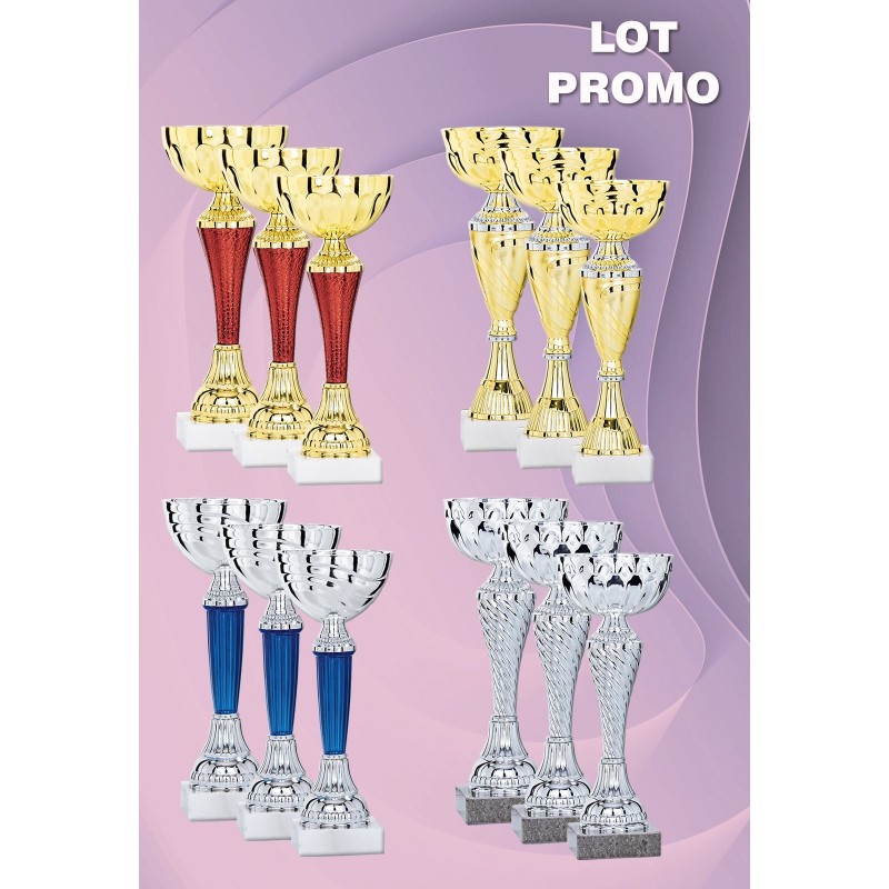 Lot de 12 coupes (21 cm) - Clubs de sport