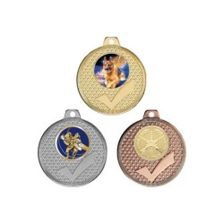 Médaille Personnalisable en Ø50 mm. réf : Q-041 - Finition Or-Arg-Brz