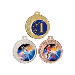 Médaille Personnalisable en Ø70 mm. réf : Q-037 - Finition Or-Arg-Brz