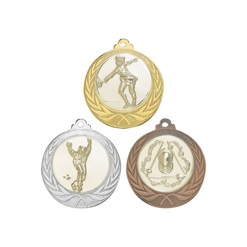Médaille Personnalisable en Ø70 mm. réf : 095 - Finition Or-Arg-Brz