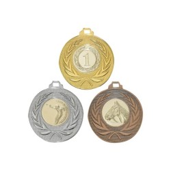 Médaille Personnalisable en Ø50 mm. réf : 098 - Finition Or-Arg-Brz