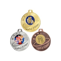 Médaille Personnalisable en Ø50 mm. réf : Q-076 - Finition Or-Arg-Brz