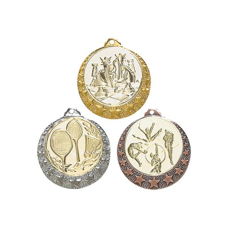 Médaille Personnalisable en Ø32 mm. réf : 087 - Finition Or-Arg-Brz