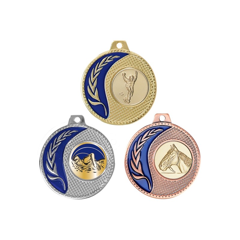 Médaille Personnalisable en Ø50 mm. réf : 017 - Finition Or-Arg-Brz