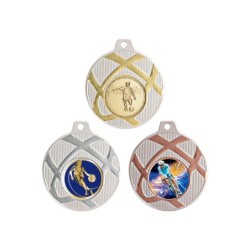 Médaille Personnalisable en Ø50 mm. réf : Q-070 - Finition Or-Arg-Brz