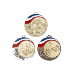 Médaille Personnalisable en Ø70 mm. réf : 063 - Finition Or-Arg-Brz