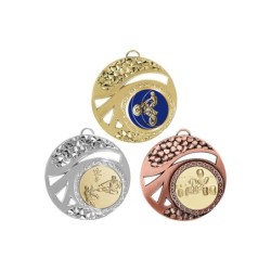 Médaille Personnalisable en Ø50 mm. réf : 033 - Finition Or-Arg-Brz