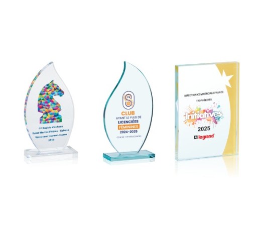 TROPHÉES VERRE PERSONNALISÉS COULEUR